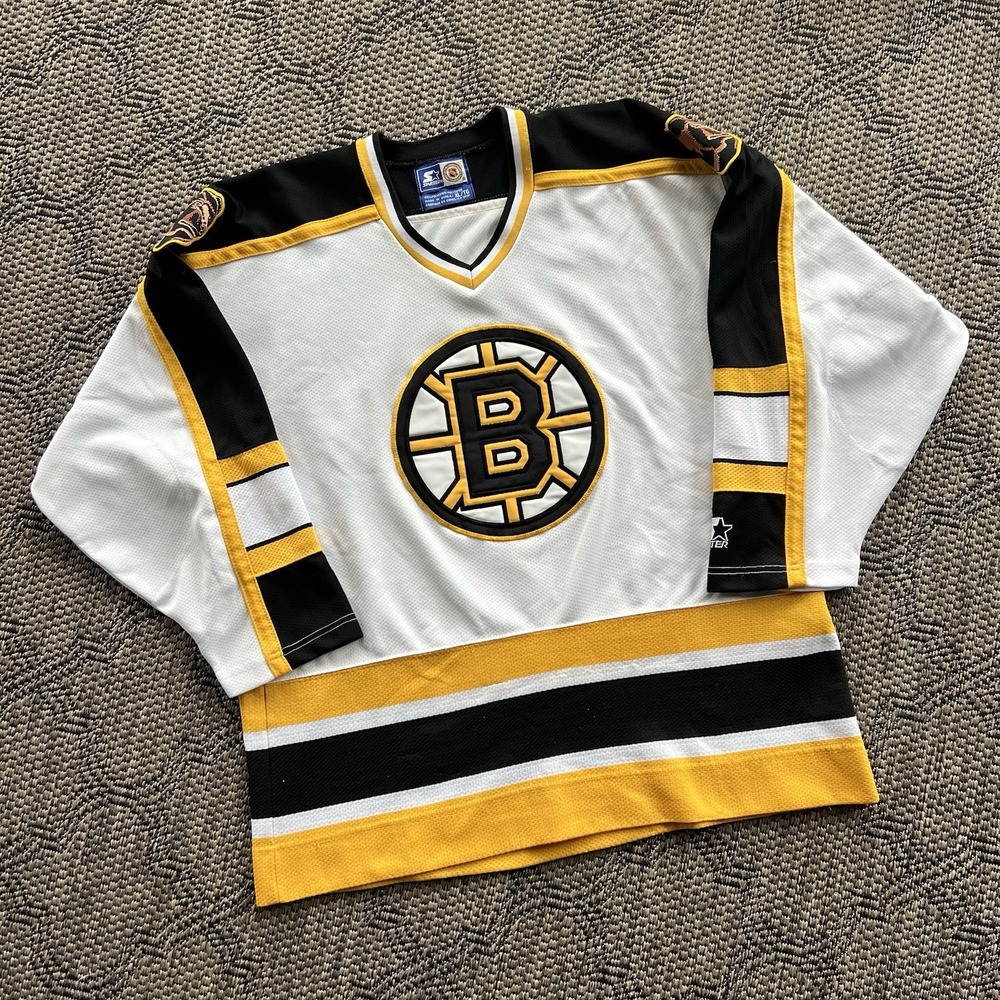 Vintage Boston Bruins Jersey Mens XL White 90s Pooh Bear‎ Starter NHL Hockey